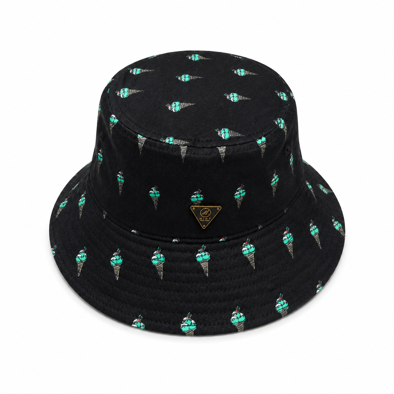 Mint Ice Cream Bucket Hat In Black