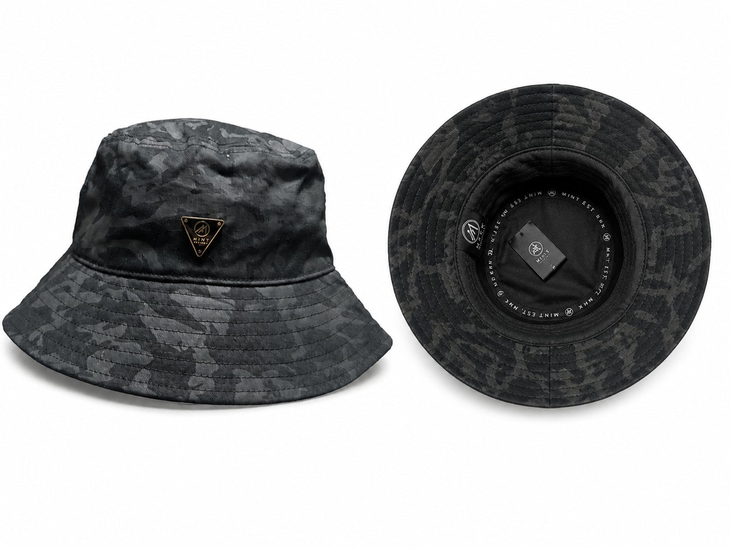 Mint Camo Bucket Hat In Gray