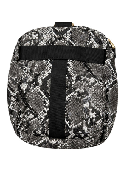 Backpack with snake print pattern on a white background