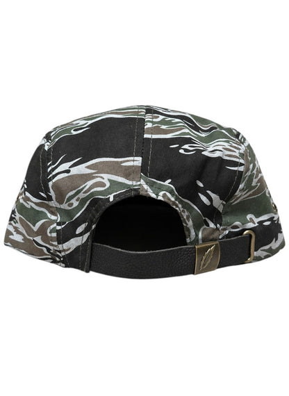 Strap back Hat 5 Panel Tiger Camo Green Cap