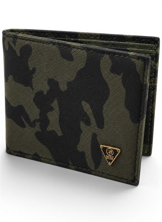 Green Camo Ballistic Nylon Bifold Wallet