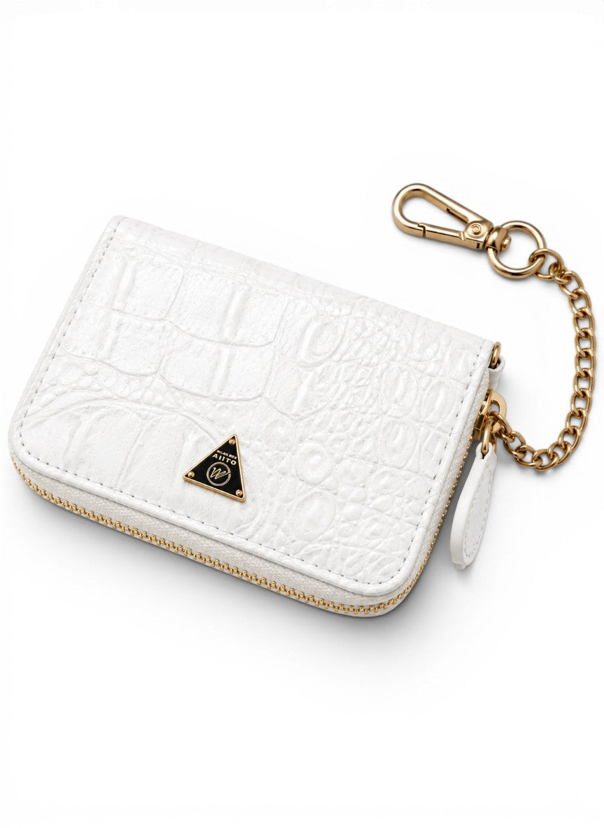 Premium White Crocodile Skin Coin Wallet