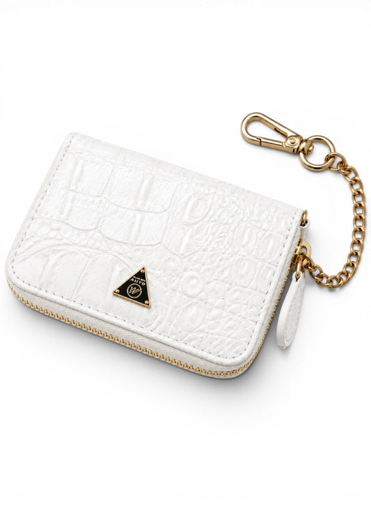Premium White Crocodile Skin Coin Wallet