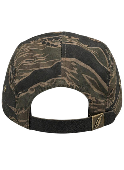 5 Panel Strap back Hat Tiger Camo Brown Cap