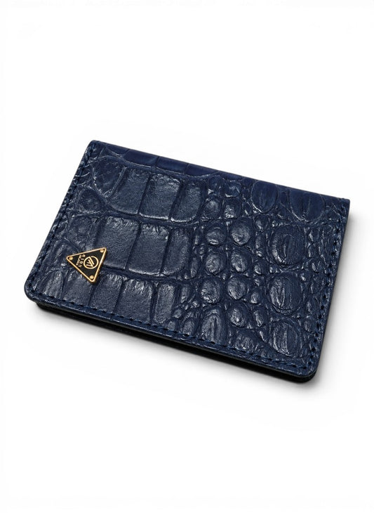 Premium Navy Crocodile Slim Wallet