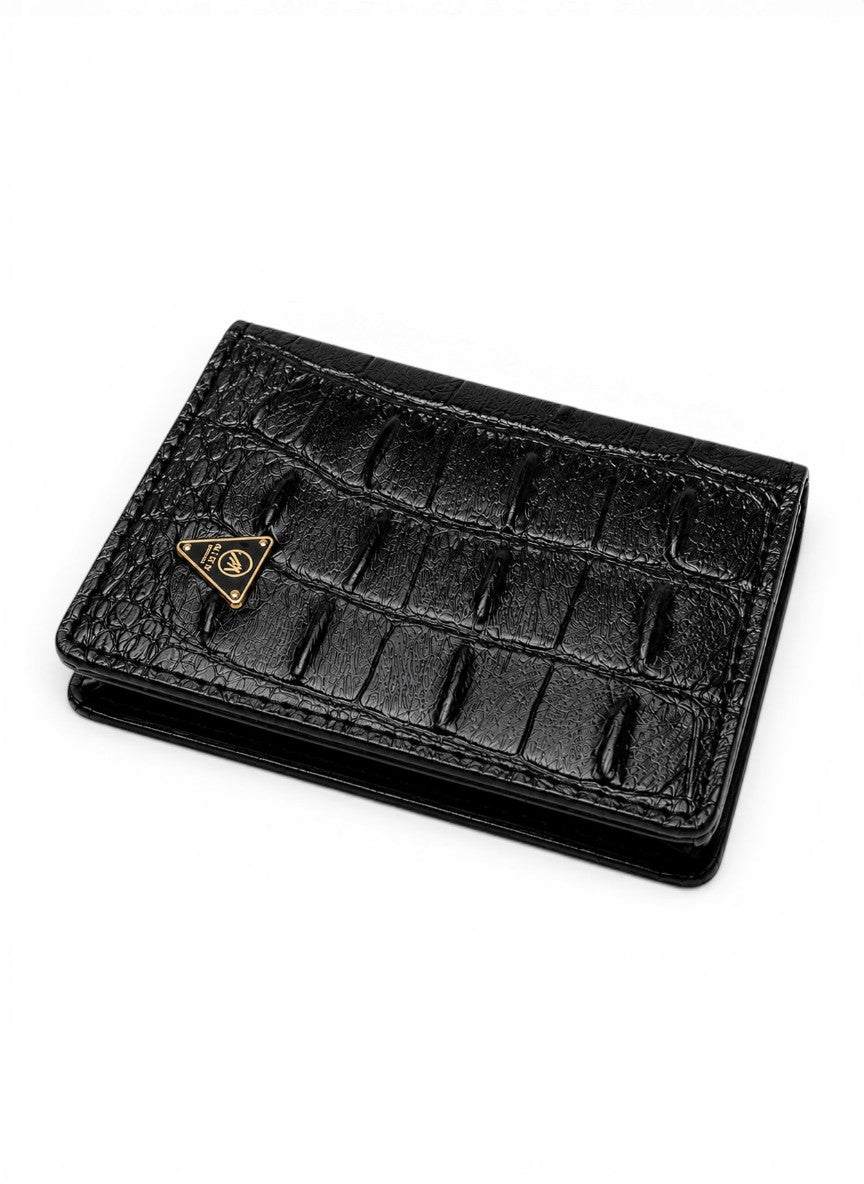 Premium Black Crocodile Slim Wallet