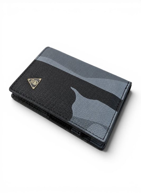 Premium Navy Camo Leather Slim Wallet