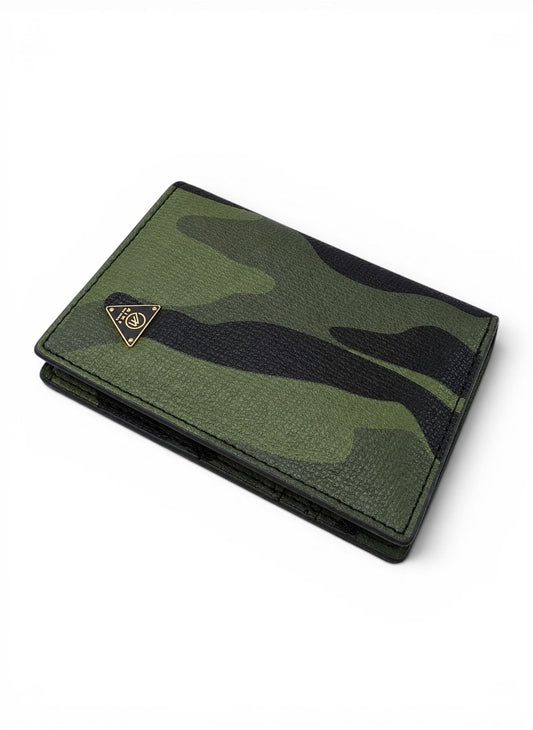 Premium Green Camo Leather Slim Wallet