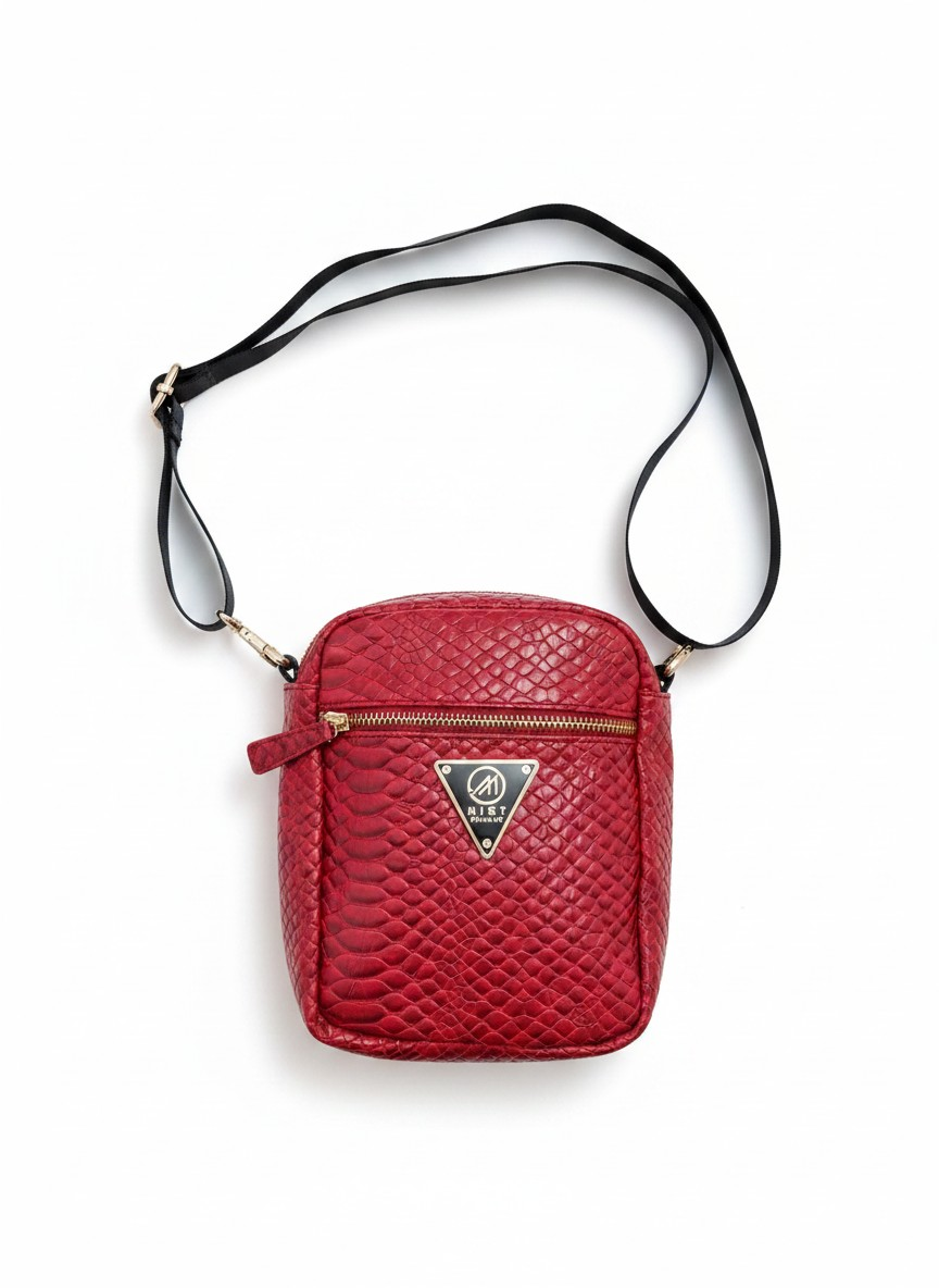 Red Python Snakeskin Day Bag