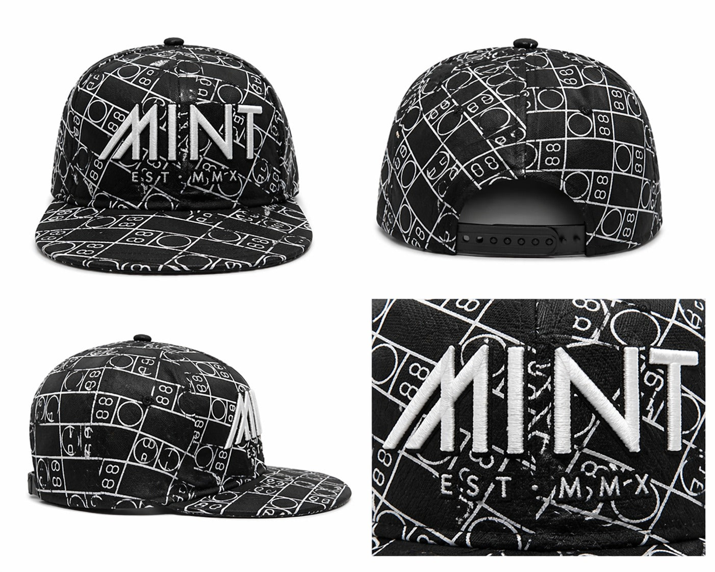 6 Panel Snap back Hat Scale Cap