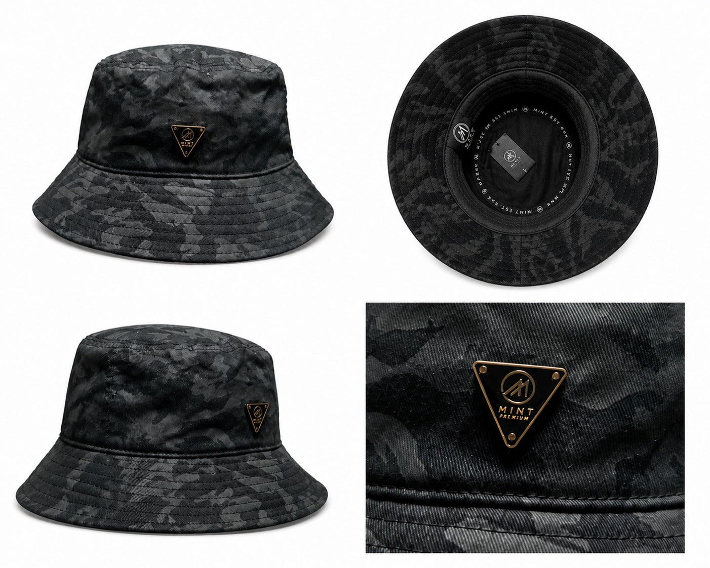 Mint Camo Bucket Hat In Gray