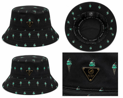 Mint Ice Cream Bucket Hat In Black