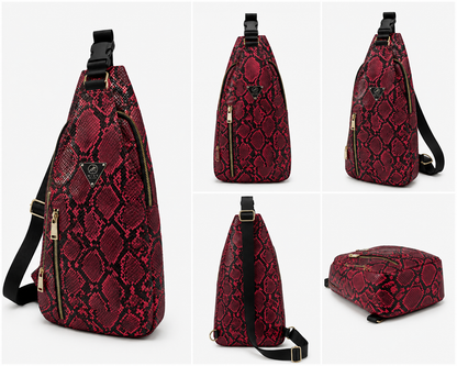 Red Cobra Cross Body Sling Bag
