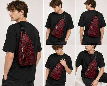 Red Cobra Cross Body Sling Bag