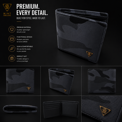 Gray Camo Bifold Wallet