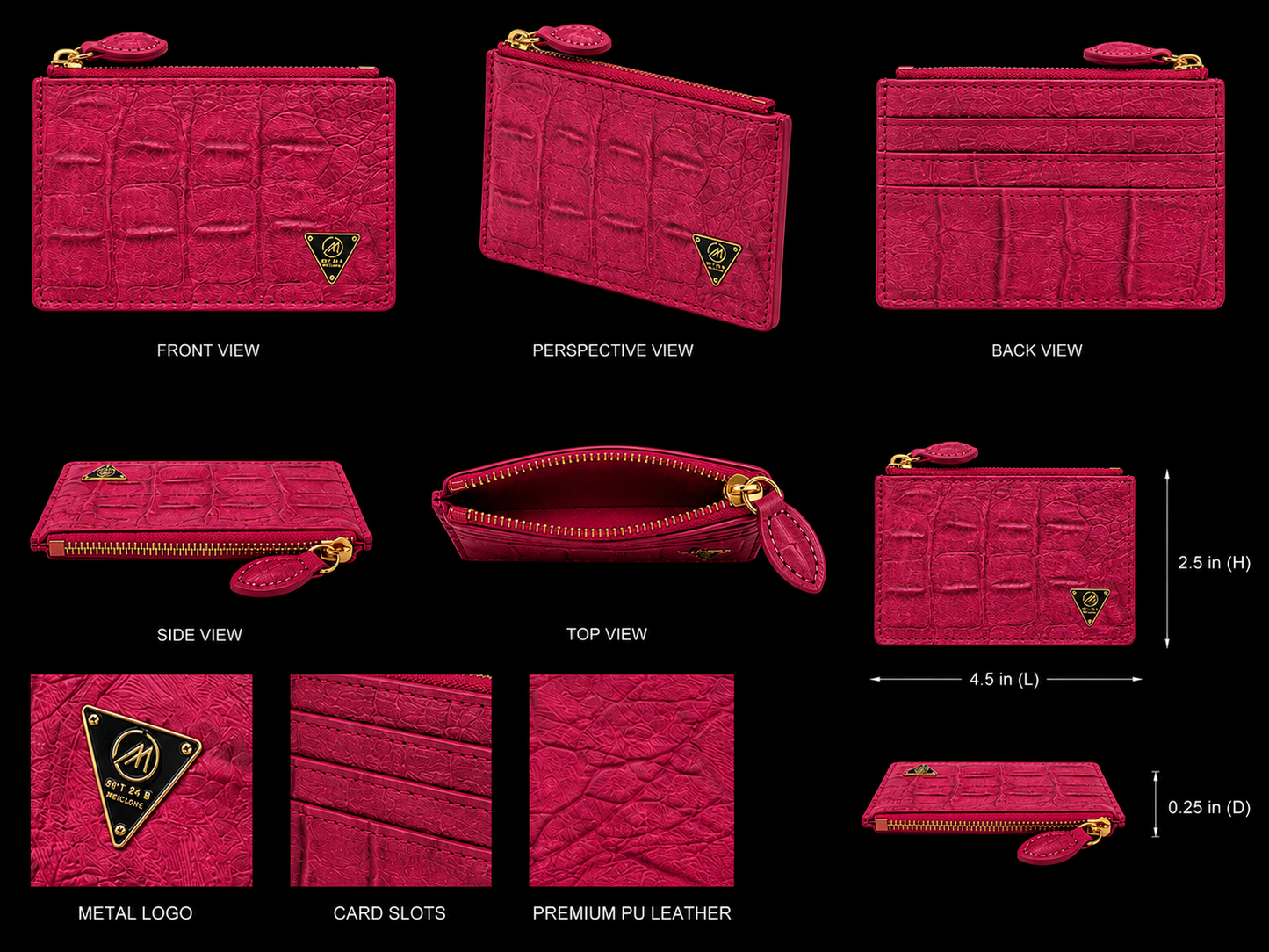 Premium Red crocodile Leather Pouch