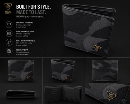 Black Camo Bifold Wallet
