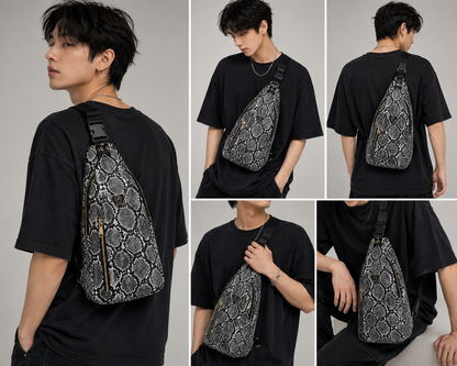 Black Cobra Cross Body Sling Bag