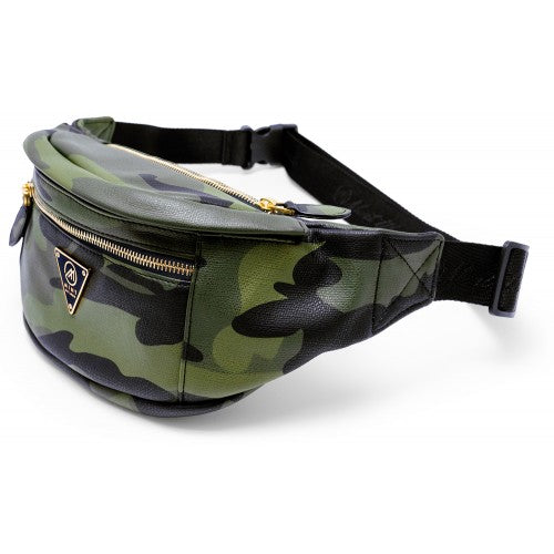 Camo Leather Fanny Pack